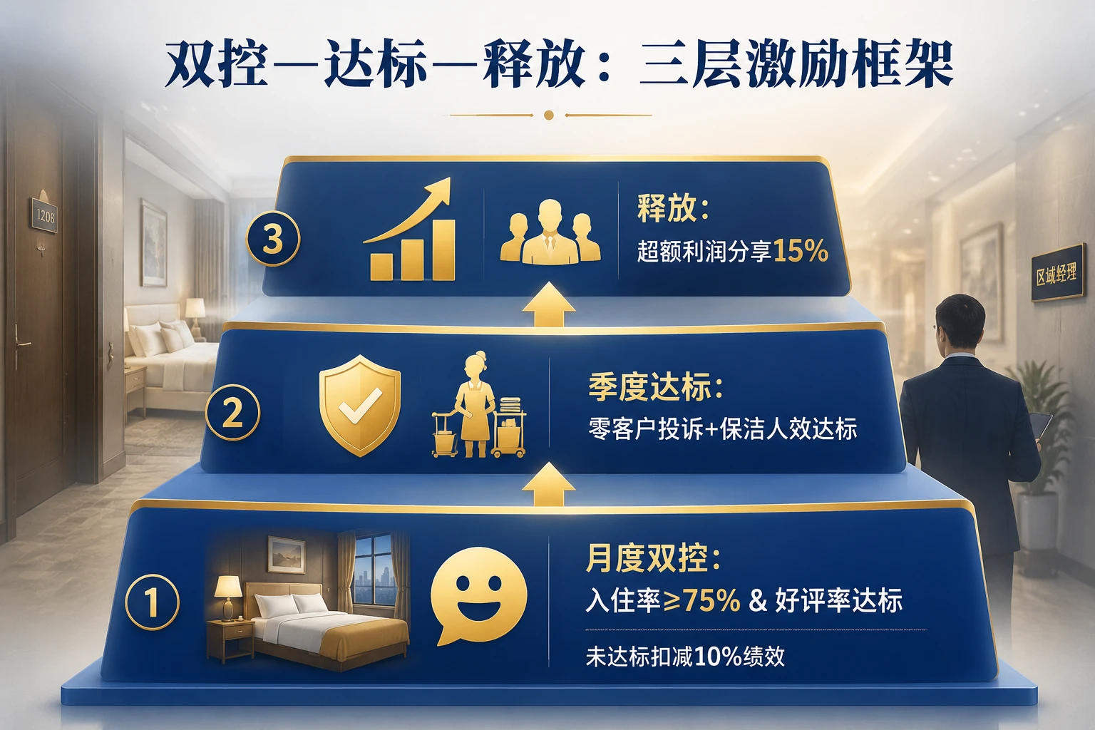 城市民宿区域经理绩效包干:入住率与好评率双控及超额利润分成