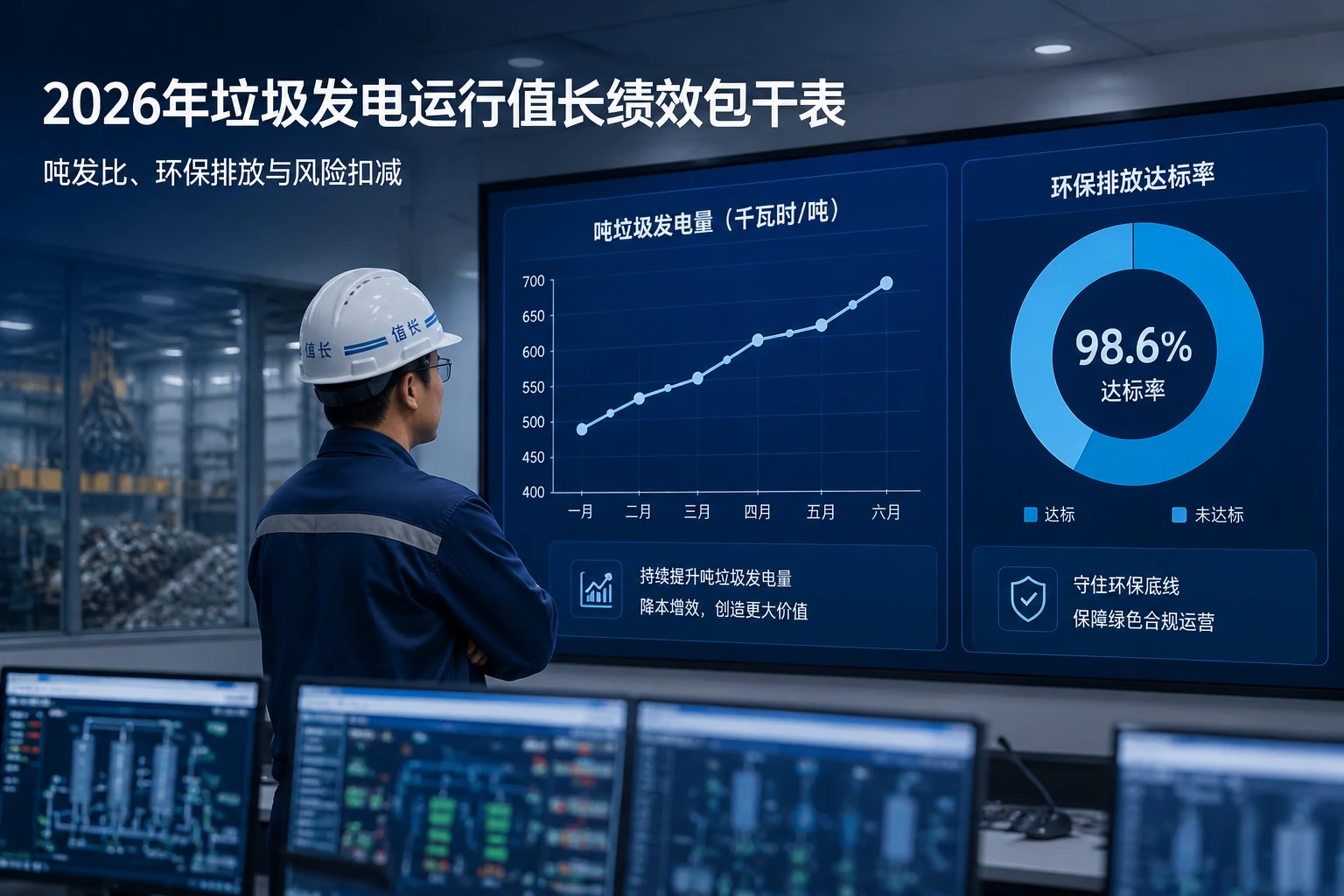 2026年垃圾发电运行值长绩效包干表:吨发比、环保排放与风险扣减