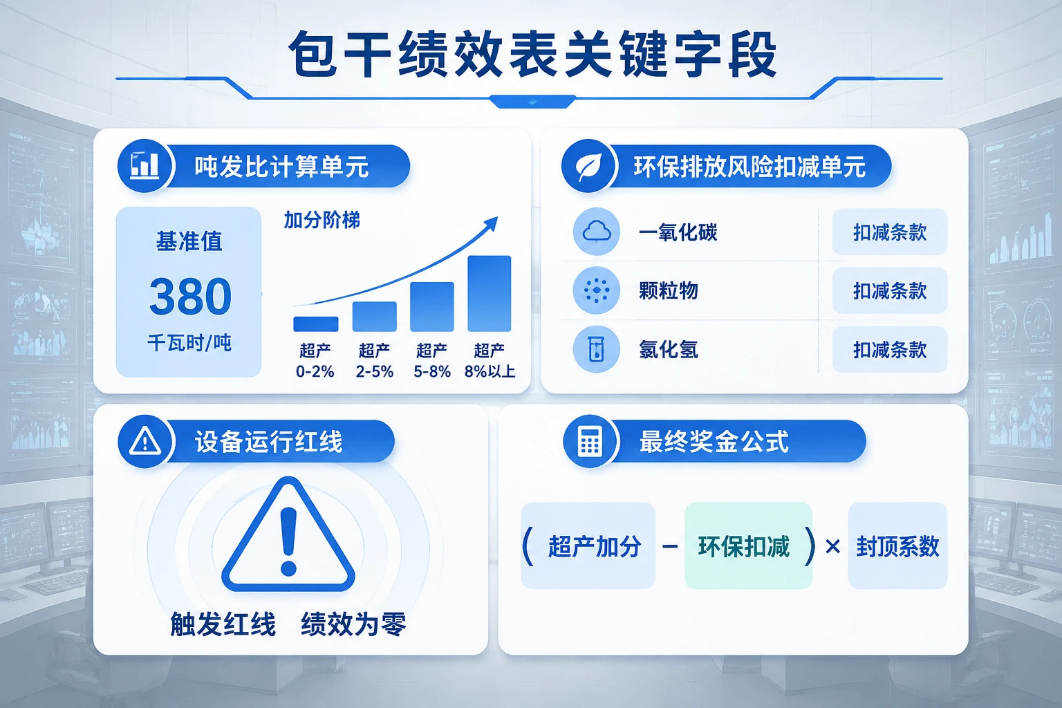 2026年垃圾发电运行值长绩效包干表:吨发比、环保排放与风险扣减