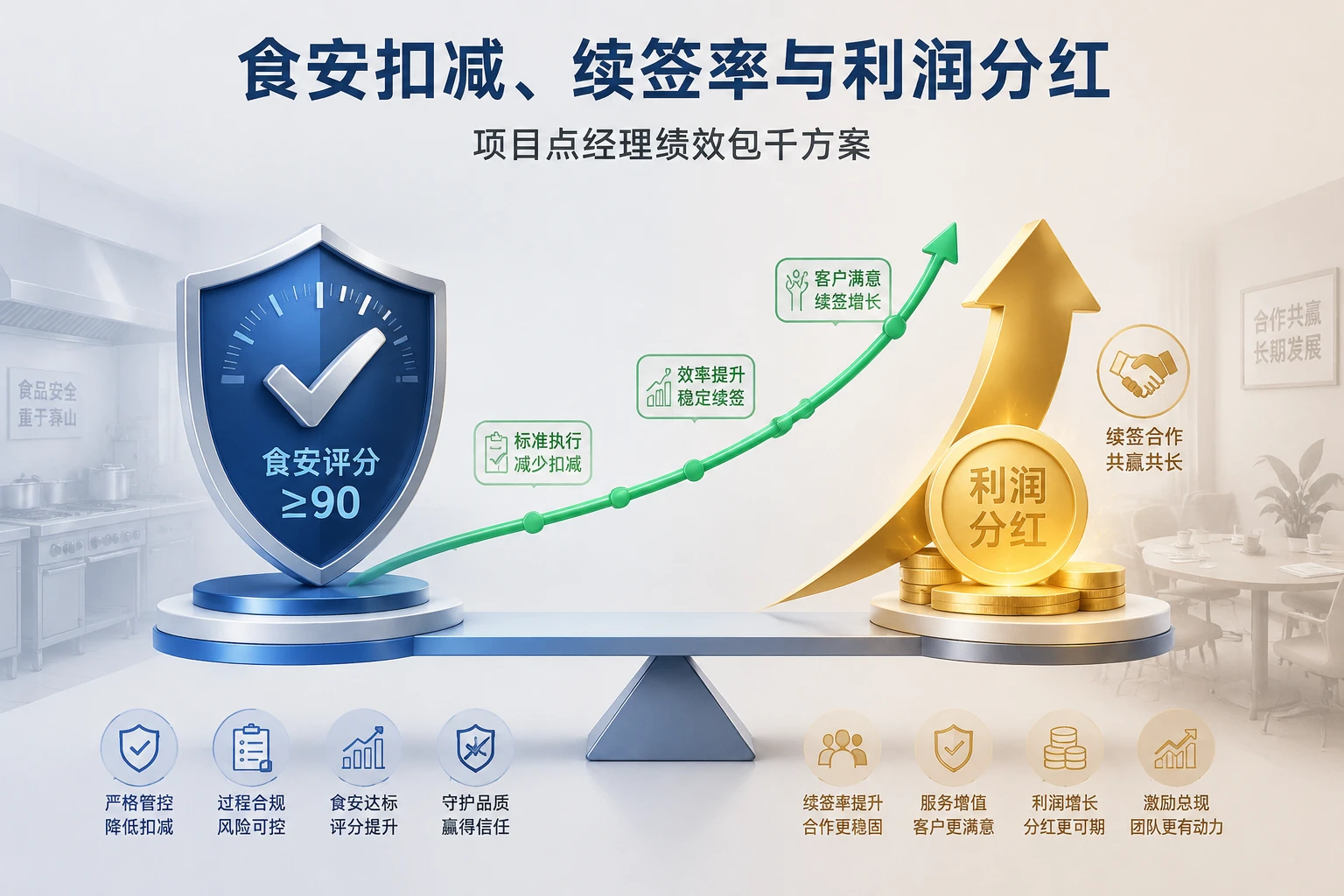 2026年项目点经理绩效包干：食安扣减、续签率与利润分红