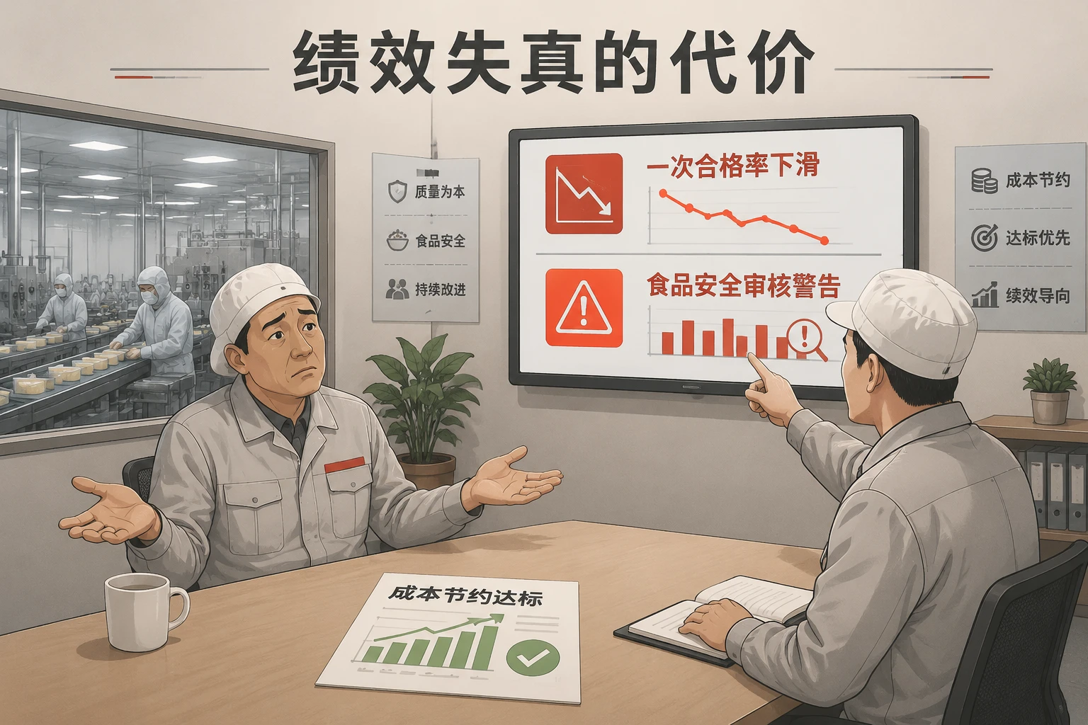 食品车间班组长双包干：食安审核得分与成本节约递延联动
