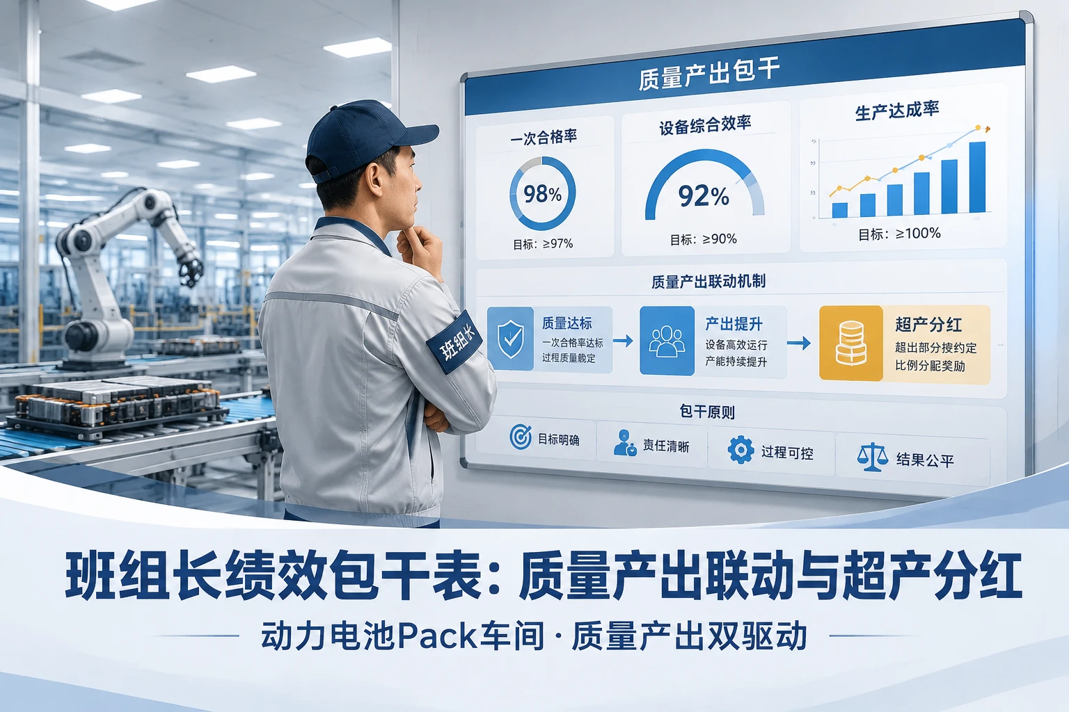动力电池Pack班组长绩效包干表:质量产出联动扣减与超产分红(2026年版)