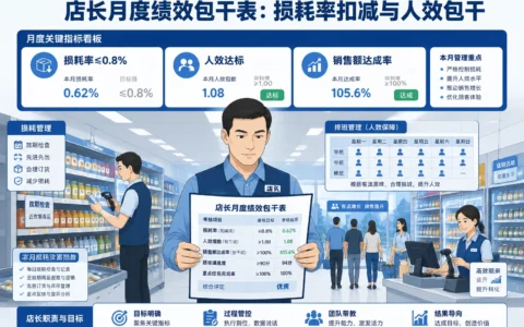 店长绩效包干模板：损耗率扣减与人效核减联动考核实操版）（2026年版）
