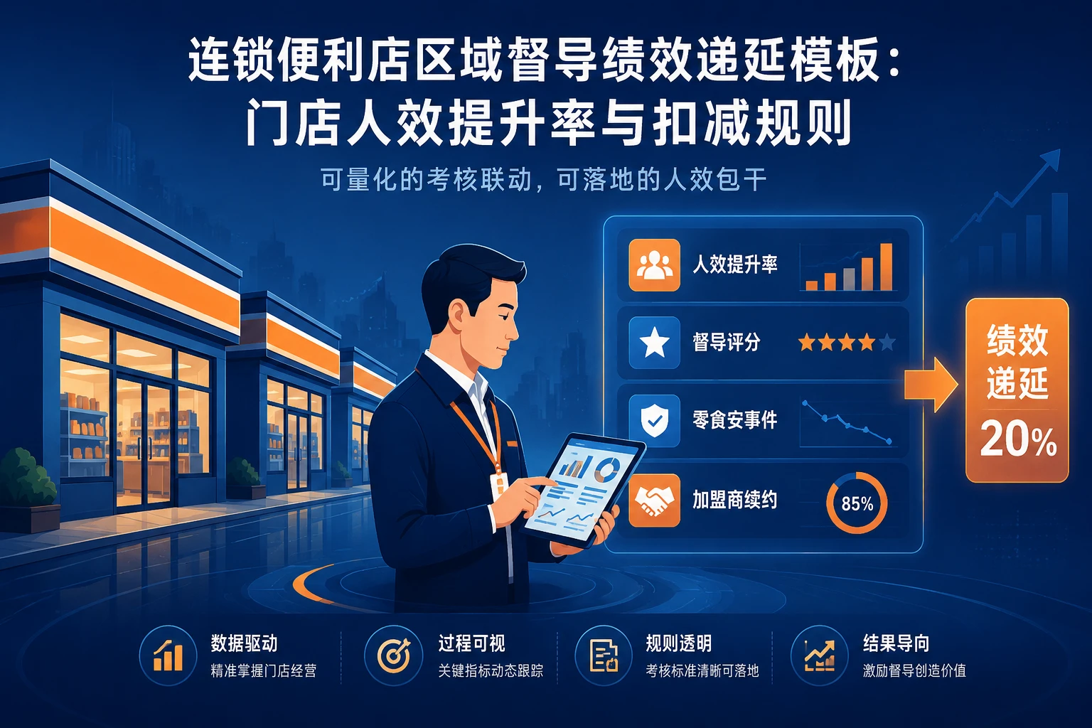 连锁便利店区域督导绩效递延模板:门店人效提升率与扣减规则(2026年版)