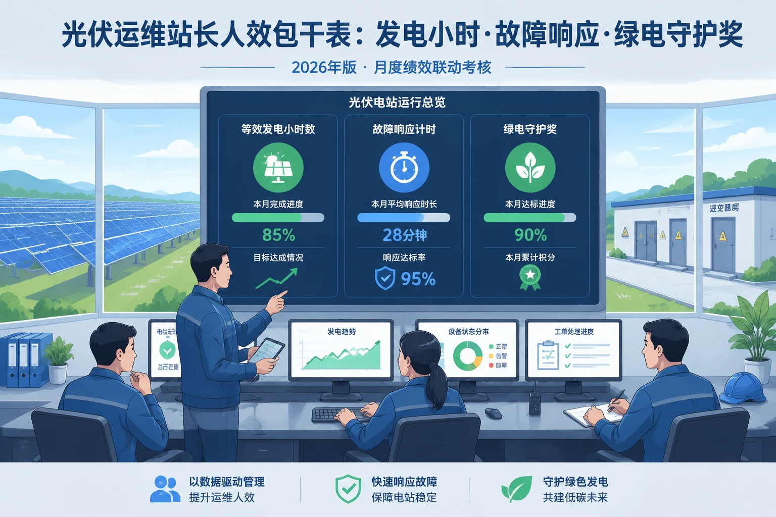 光伏运维站长人效包干表：发电小时、故障响应与绿电守护奖（2026年版）