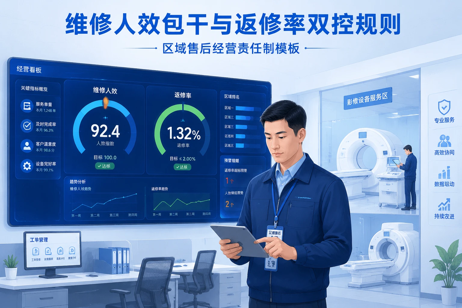 2026年医疗设备区域售后经营责任制模板：维修人效包干与返修率双控规则
