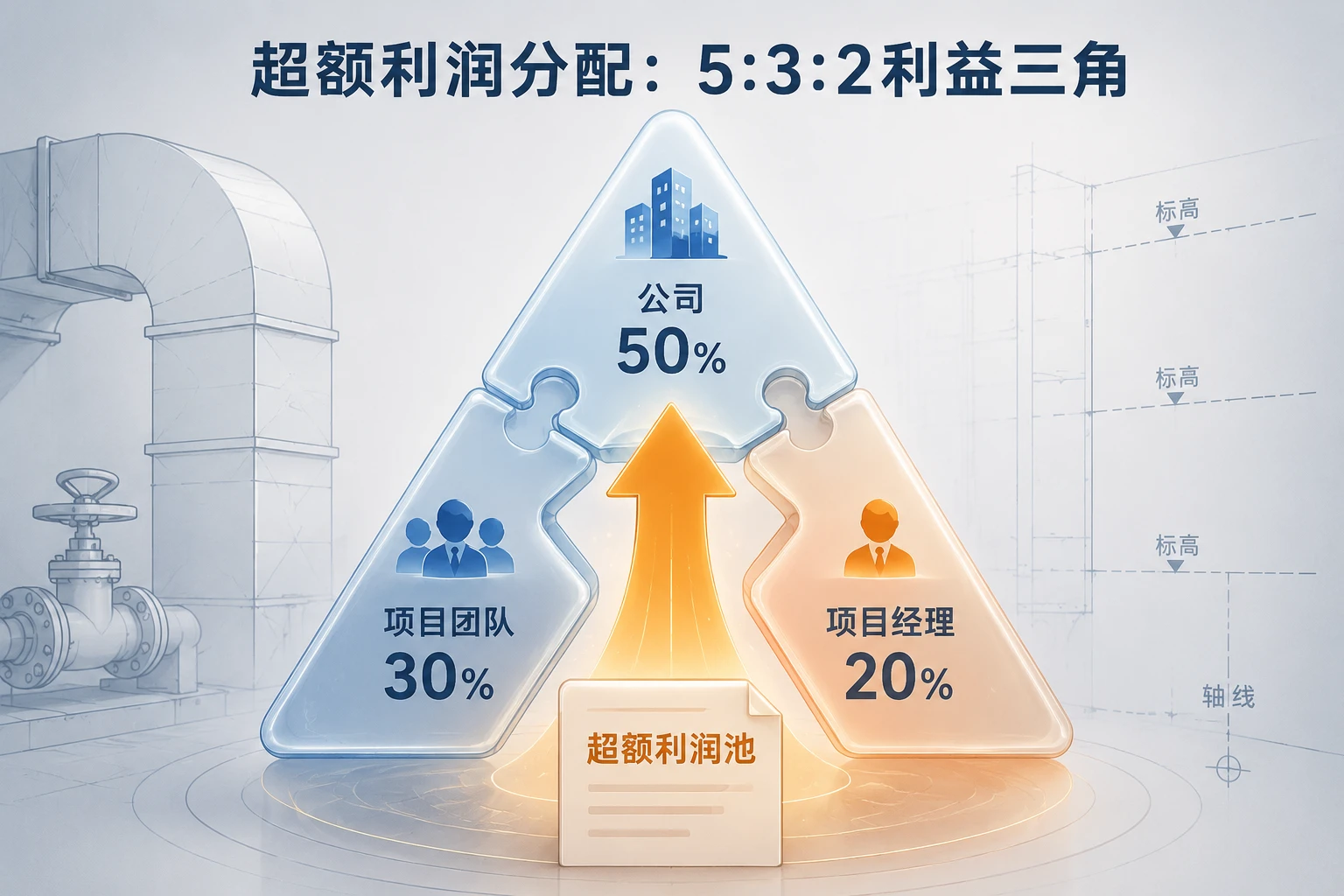 机电项目经理风险抵押：3%保证金与超额利润5:3:2分配