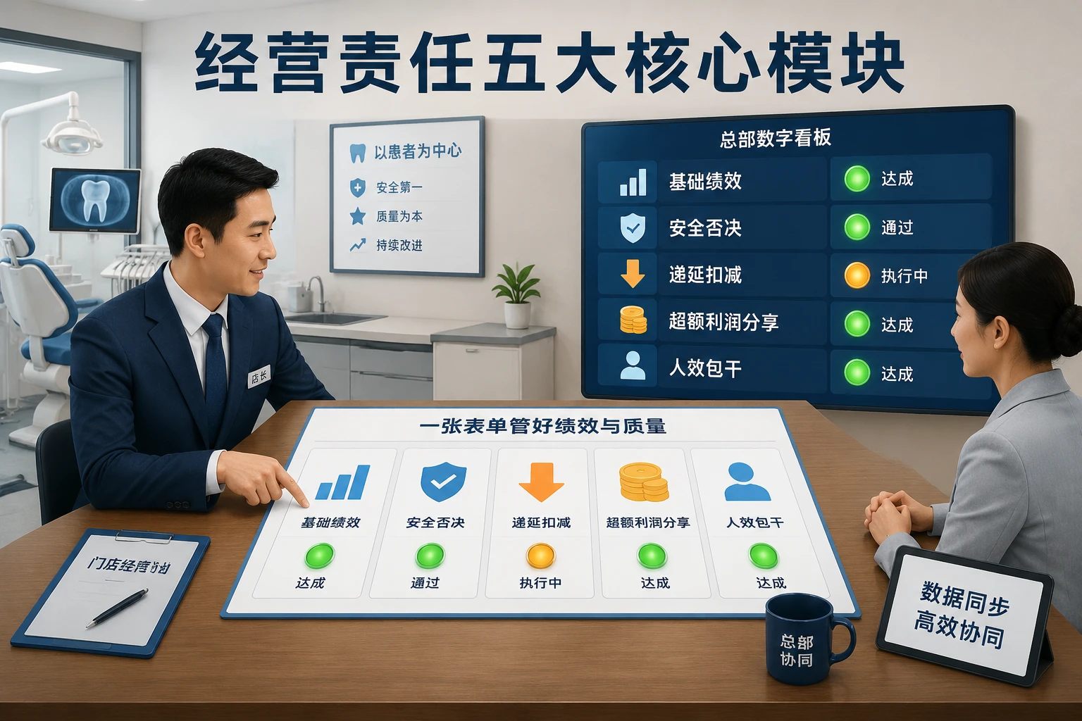 连锁口腔门诊店长绩效递延模板：医疗纠纷否决与超额利润分享（2026年版）