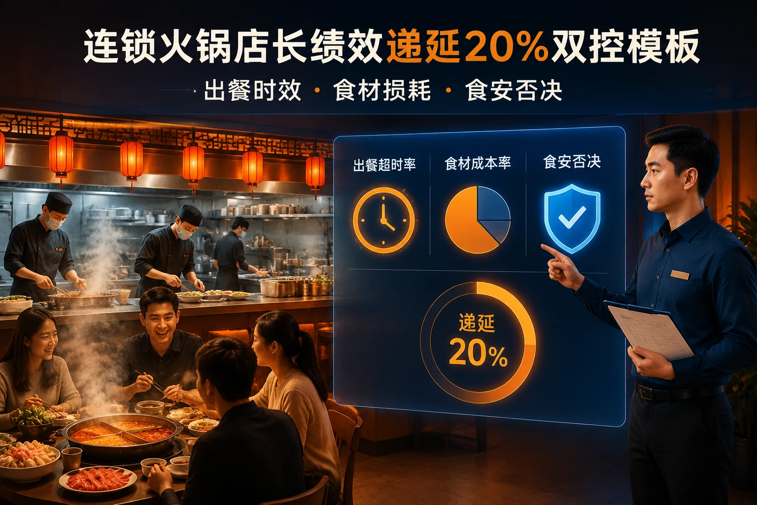 连锁火锅店长绩效递延20%模板:出餐时效与损耗食安双控