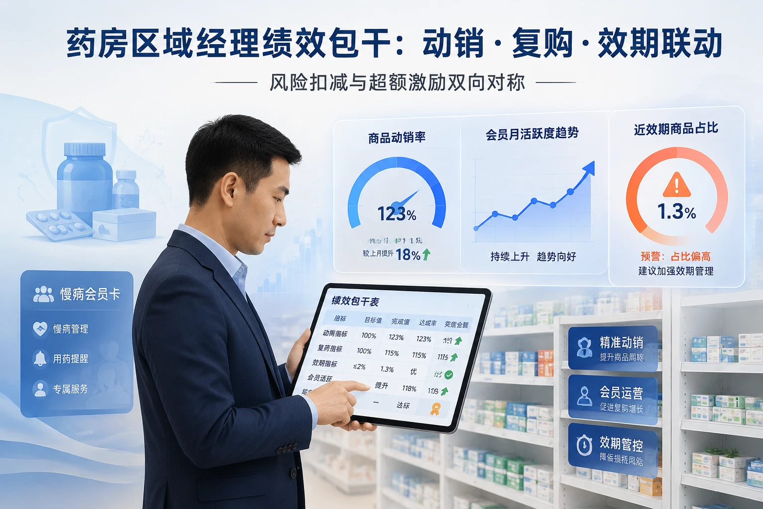 连锁药房区域经理绩效包干模板：动销复购与效期扣减联动（2026年版）