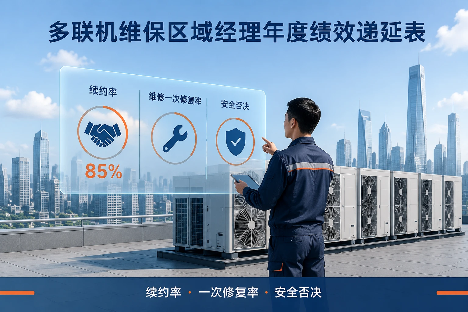多联机维保区域经理年度绩效递延表：续约率·一次修复率·安全否决（2026年版）