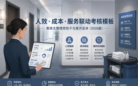 连锁酒店客房主管绩效模板：计件薪酬+客耗品成本包干与差评否决联动表单（2026年版）