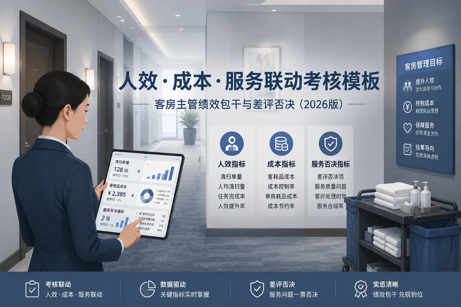 连锁酒店客房主管人效成本包干与服务否决模板（2026年版）