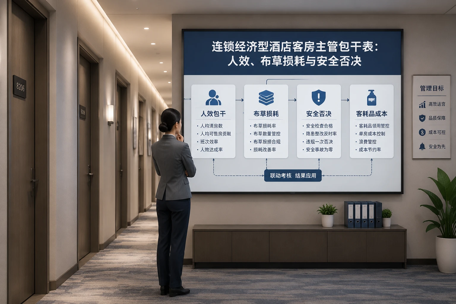 连锁经济型酒店客房主管包干表：人效、布草损耗与安全否决（2026年版）