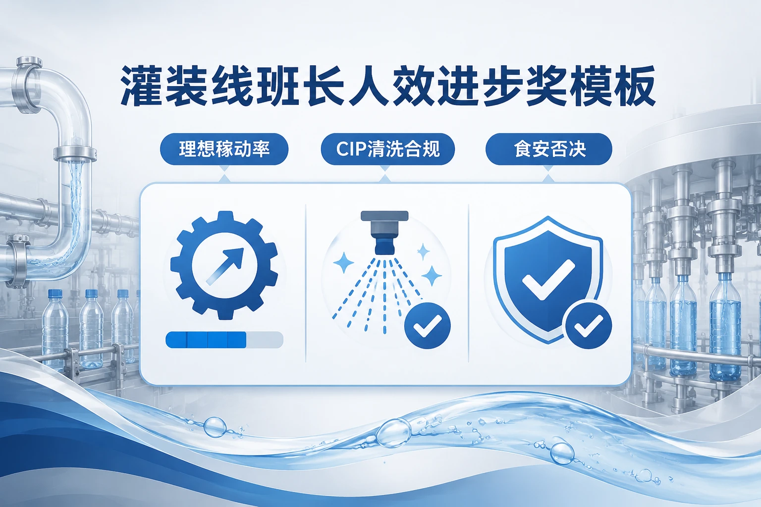 灌装线班长人效进步奖模板:理想稼动率-CIP-食安否决