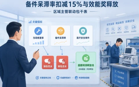 高值器械售后区域主管绩效包干模板与填写指南：备件呆滞率扣减15%联动效能奖释放（2026年版）