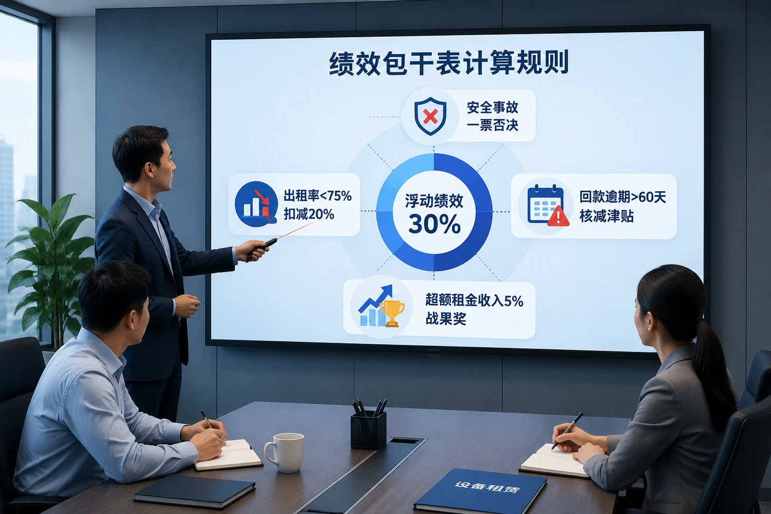2026年高空作业平台区域经理绩效包干表:出租率·回款·安全否决