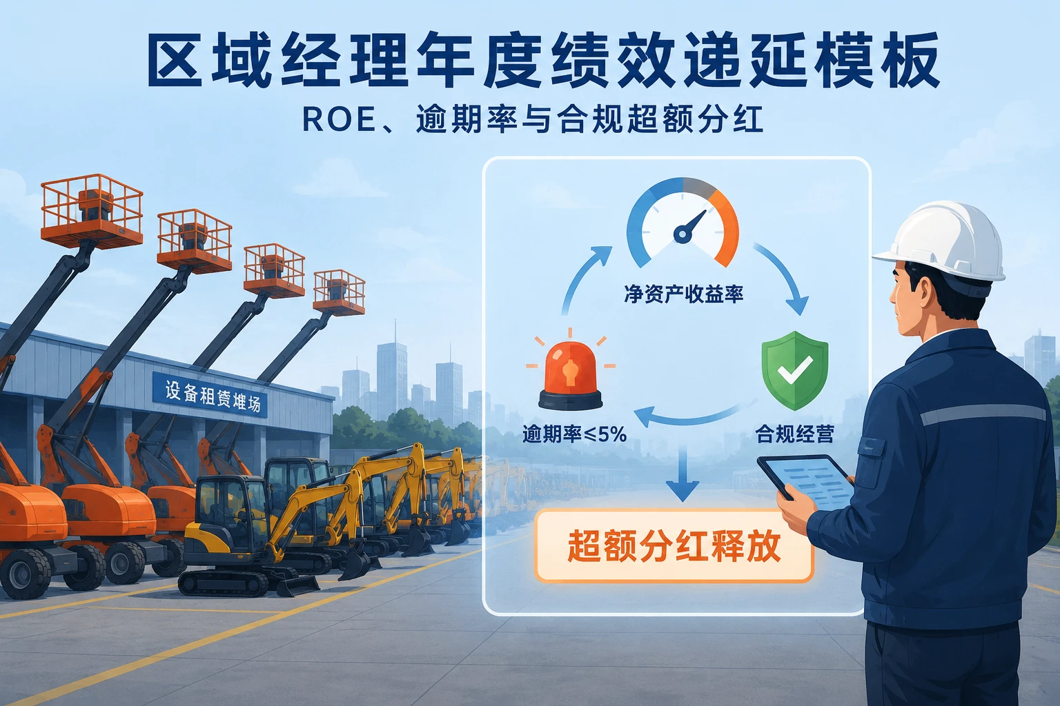 工业设备租赁区域经理年度绩效递延模板：ROE、逾期率与合规超额分红（2026年版）