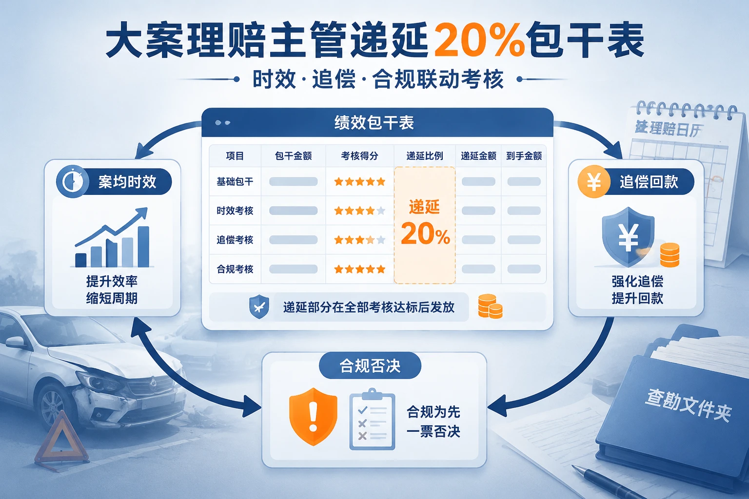 大案理赔主管递延20%包干表：时效·追偿·合规否决（2026年版）