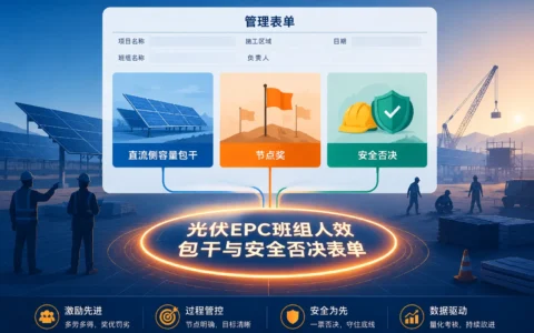 光伏EPC班组人效包干与安全否决节点奖励表单：直流侧容量包干，事故全额取消绩效