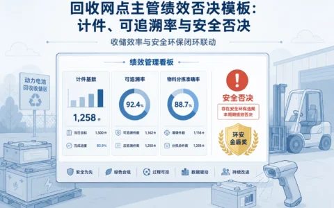 回收网点主管绩效否决模板：计件、可追溯率与安全否决联动构建指南（2026年版）