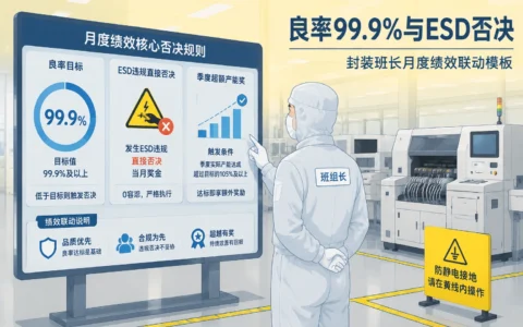 封装班长绩效联动模板：良率99.9%浮动包与ESD否决表单