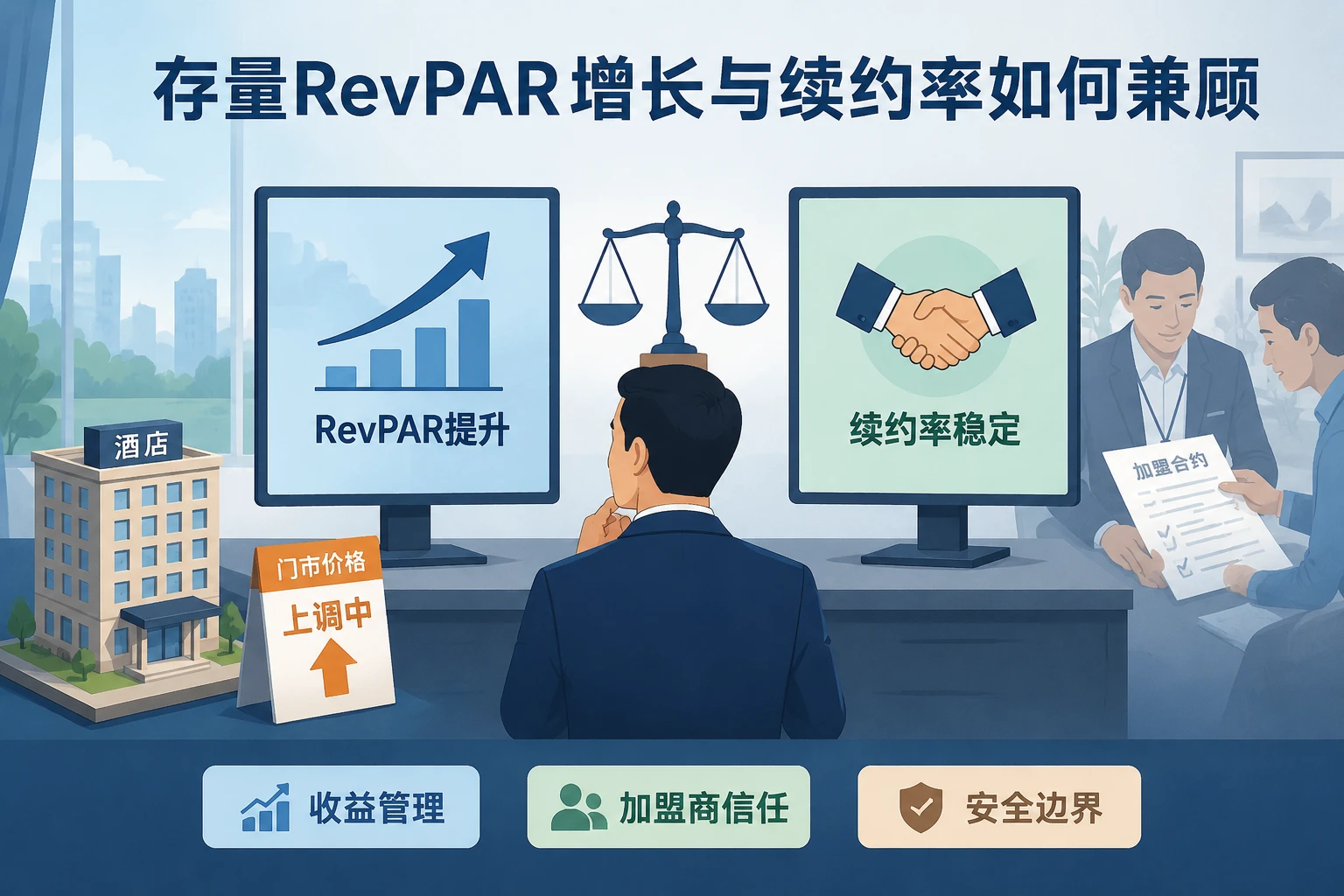 连锁酒店区域总经理战略包干绩效设计：RevPAR增量、续约率挂钩与超额利润分享