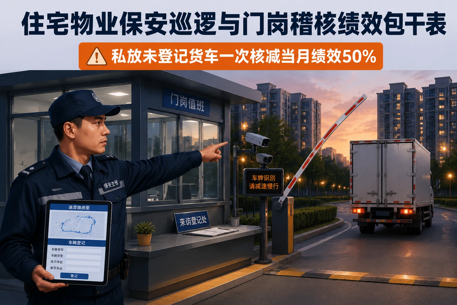 住宅物业保安巡逻与门岗稽核绩效包干表