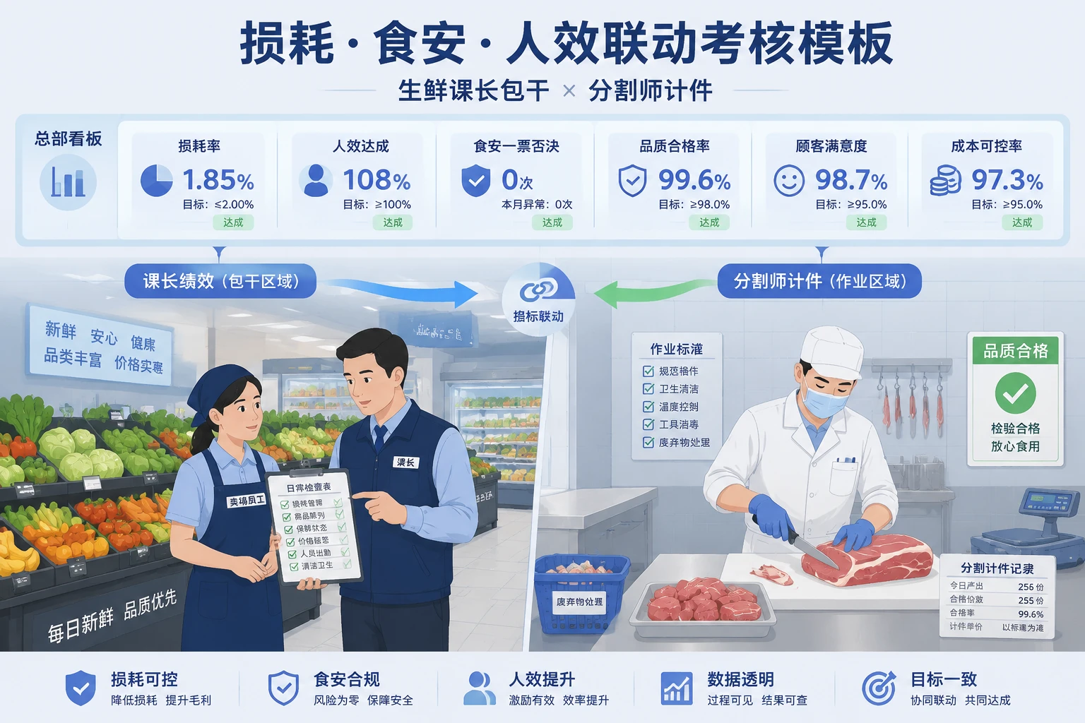 2026年生鲜课长包干与分割师计件:损耗、食安、人效联动模板