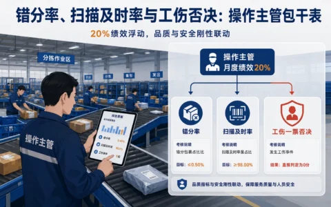 2026年快递网点操作主管包干考核表：错分率+装卸扫描及时率+工伤一票否决（附填写步骤）