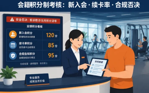 连锁健身房会籍顾问积分考核模板：拉新·续卡·合规否决（2026年版）