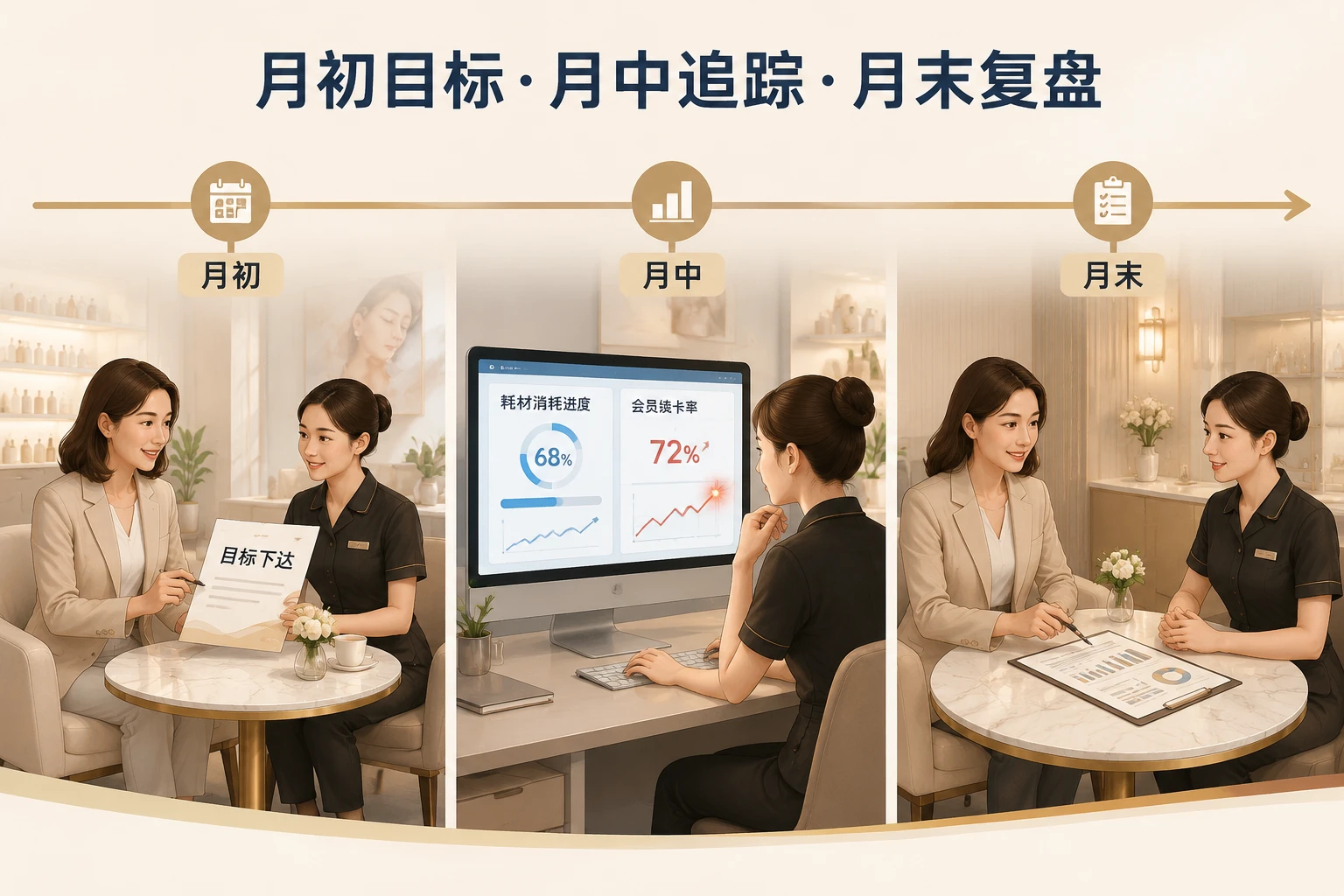 2026年美容连锁门店店长绩效模板:耗材毛利率·续卡率·客诉否决