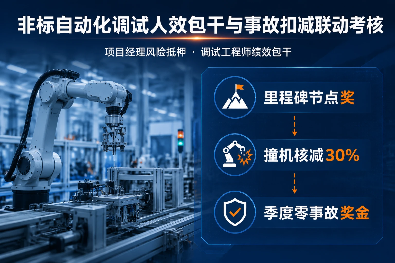 2026年非标自动化调试人效包干与事故扣减联动考核表单