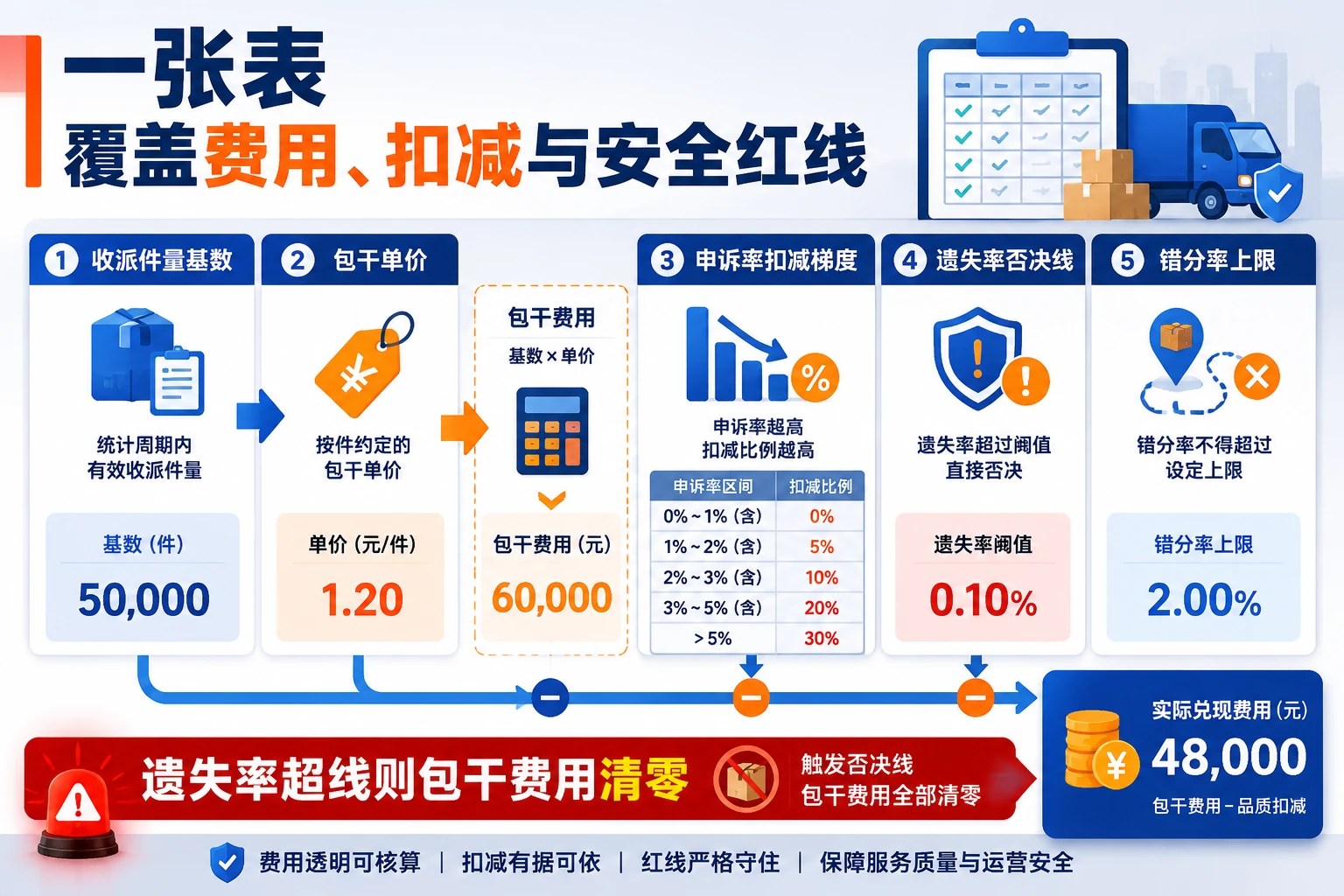 2026年快递网点包干考核模板：申诉率扣减与遗失率否决