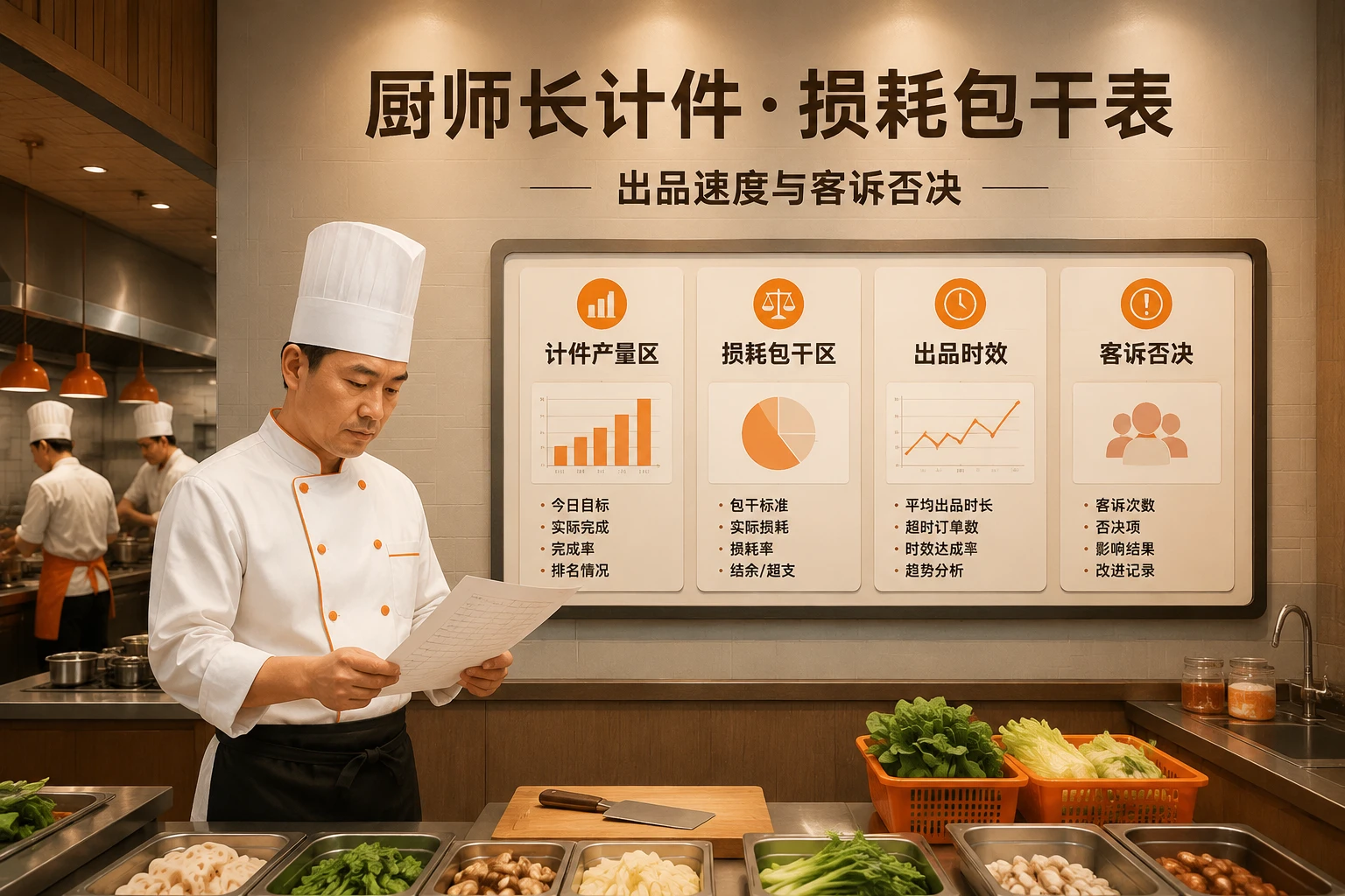 火锅连锁厨师长计件损耗包干表：出品速度·客诉否决