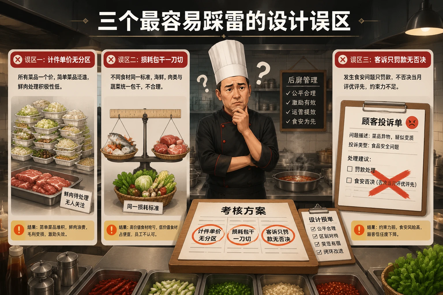 火锅连锁厨师长计件损耗包干表：出品速度·客诉否决