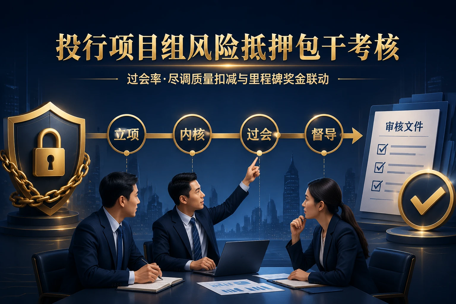 投行项目组风险抵押包干考核：过会率·尽调质量扣减与里程碑奖金联动