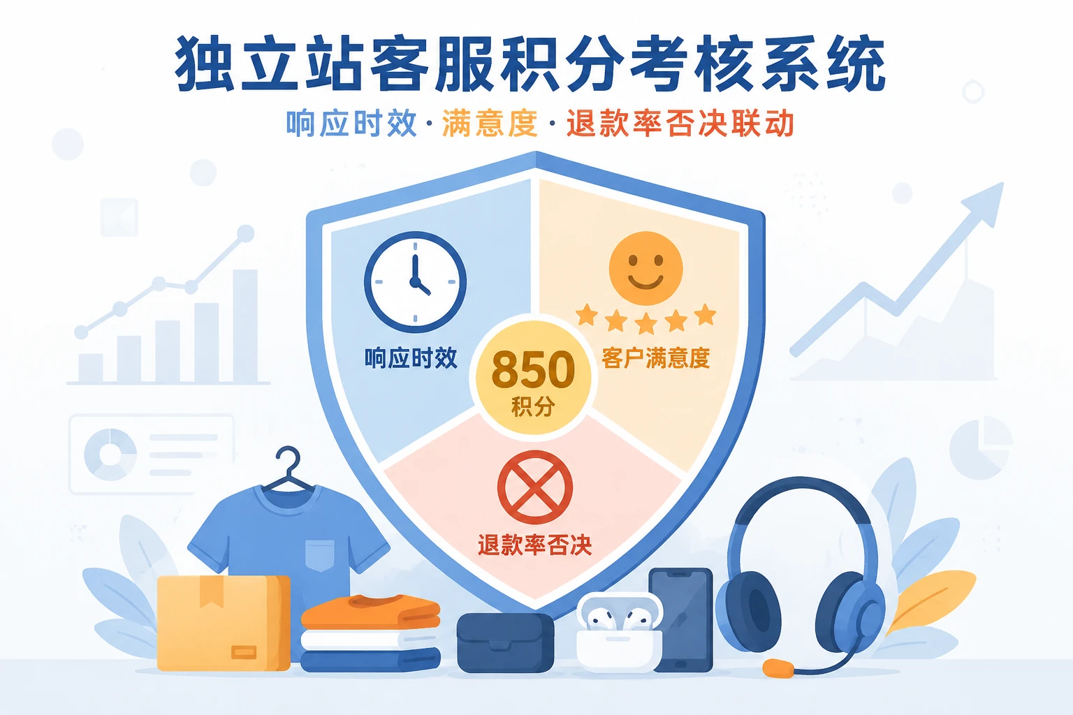 独立站客服积分考核系统:响应时效·满意度·退款率否决联动