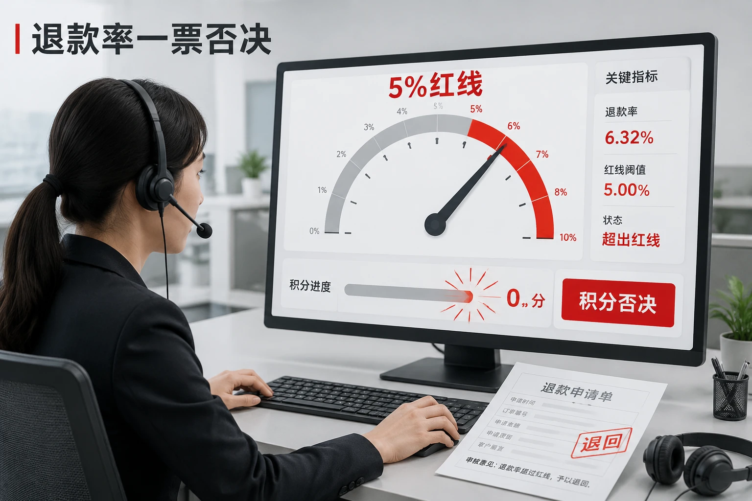 独立站客服积分考核系统:响应时效·满意度·退款率否决联动