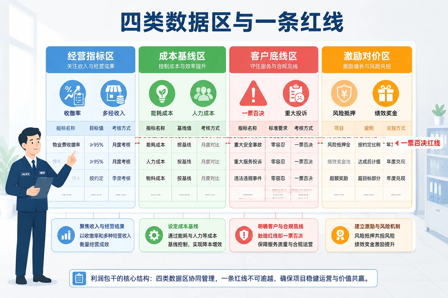 2026年住宅物业项目经理利润包干考核表：收缴率·多经·投诉否决