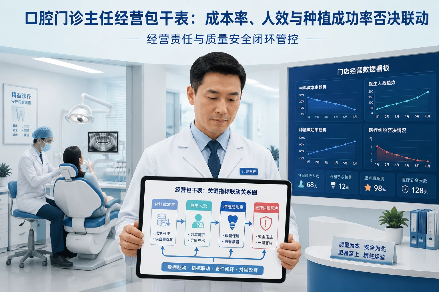 口腔门诊主任经营包干表：成本率、人效与种植成功率否决联动（2026年版）