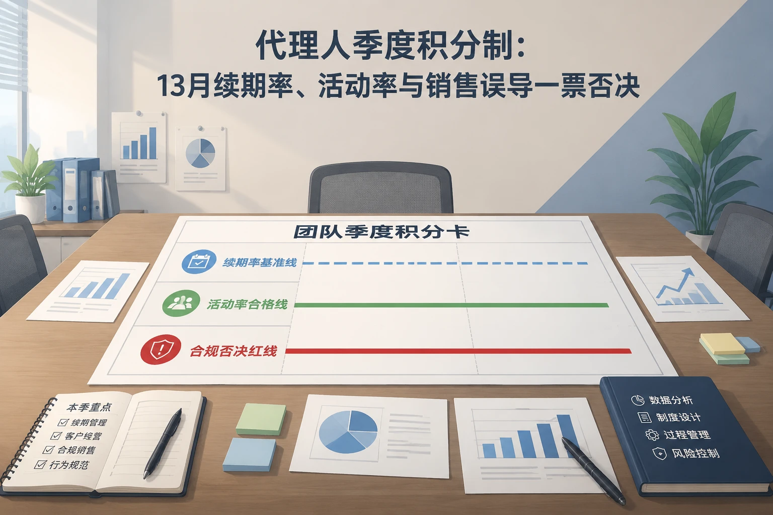 代理人季度积分制：13月续期率、活动率与销售误导一票否决（2026年版）