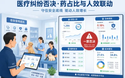 2026年连锁宠物医院店长绩效包干表模板：医疗纠纷否决、药占比与人效联动