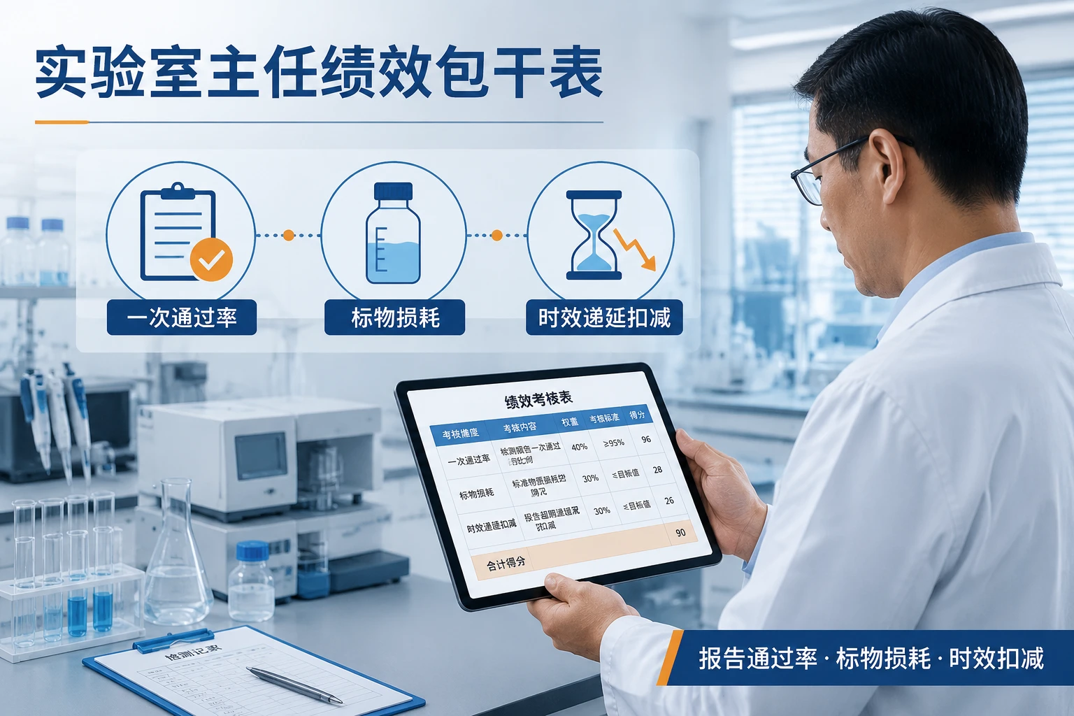 环境检测实验室主任包干表：通过率、标物损耗与时效扣减