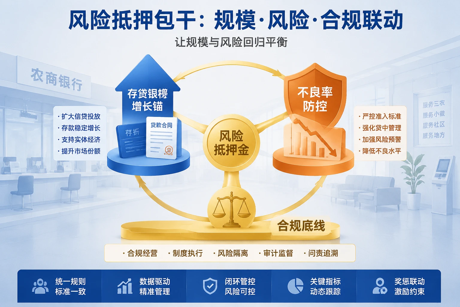2026年农商行支行长风险抵押包干：存贷规模、不良率防控与合规扣减