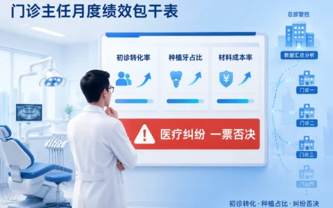 门诊主任月度绩效包干表设计指南：初诊转化、种植占比与纠纷否决联动（2026年版）