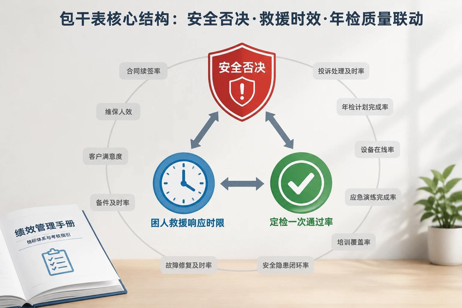 电梯维保站长月度包干表：困人救援时效、年检一次通过率与安全否决（2026年版）