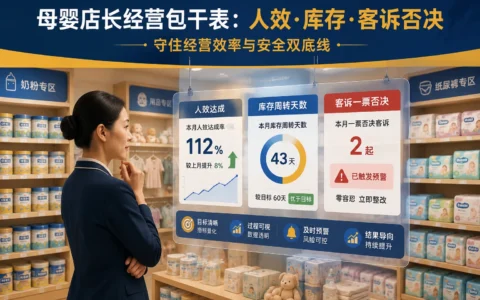 连锁母婴店店长月度包干表模板与操作指南：人效、库存周转、客诉否决联动考核（2026年版）