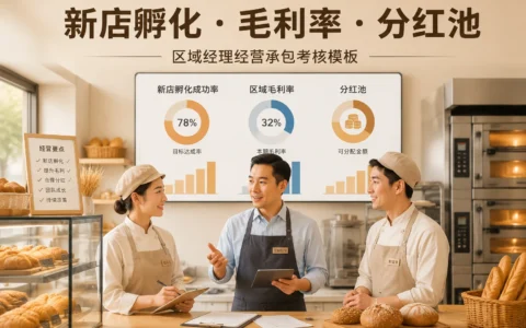连锁烘焙区域经理承包分红模板：新店孵化、毛利率与分红池设计
