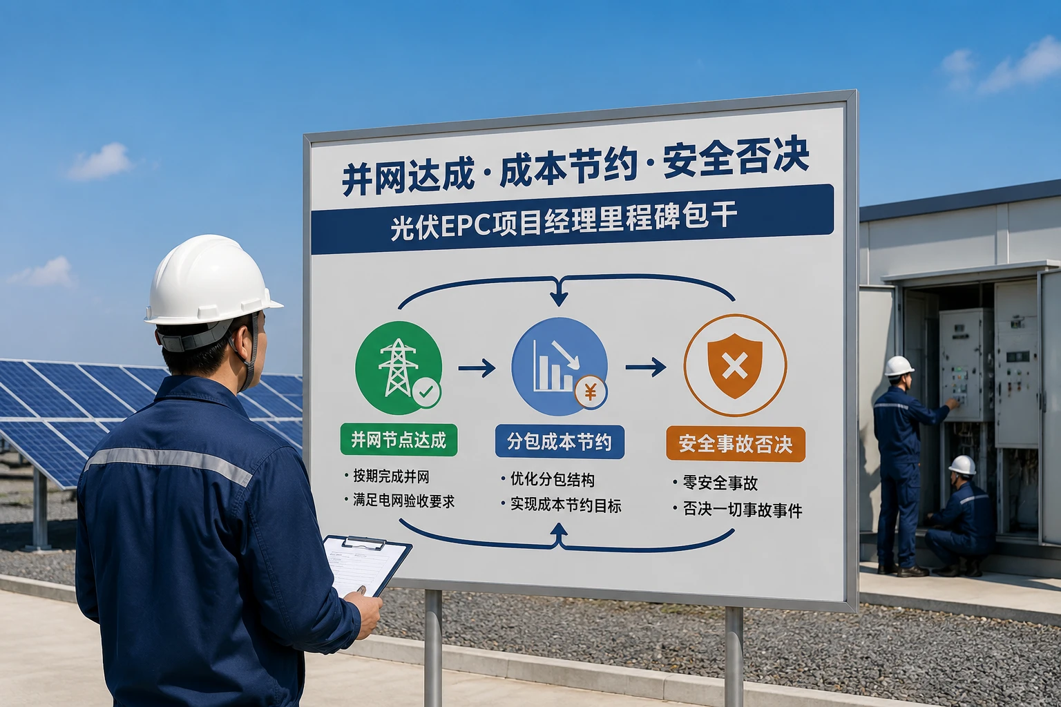 光伏EPC项目经理里程碑包干：并网达成·成本节约·安全否决（2026年版）